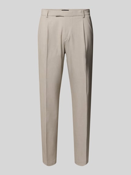 Produktfoto, P&C Special - Exklusiv bei P&C Slim Fit Anzughose Modell 'Salto' von CINQUE in Beige, Baumwoll-Mix mit Bügelfalten und Gürtelschlaufen