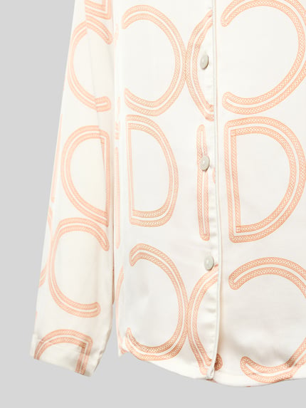 CCDK Copenhagen Pyjama-Oberteil mit Label-Print Modell 'Josephine' Offwhite 2