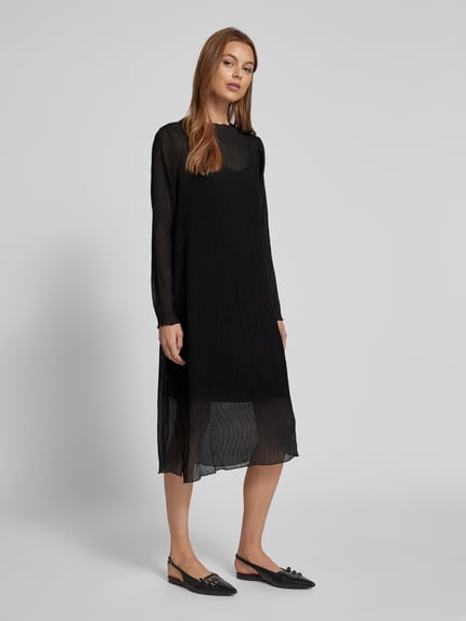 FREE/QUENT Mini-jurk met ronde hals, model 'EDELYN' Zwart - 1
