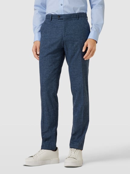CG – CLUB of GENTS Slim Fit Anzughose in melierter Optik Modell 'Paco' Blau 4