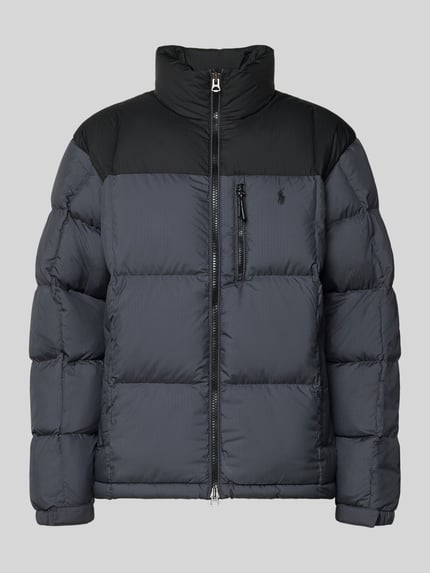 Produktfoto, Regular Fit Daunenjacke mit Zweiwege-Reißverschluss Modell 'GORHAM' von Polo Ralph Lauren, Optik: Unifarben, Two-Tone, Stehkragen, Label-Stitching, Logo-Stitching, Langarm mit elastischem, weitenregulierbarem Ärmelabschluss, Tunnelzug-Rumpfabschluss, Brusttasche, seitliche Reißverschlusseingrifftaschen