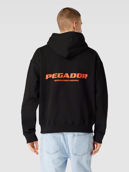 PEGADOR Oversized hoodie met labelprint, model 'COLNE' Zwart - 5