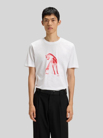 HUGO T-shirt o kroju regular fit z czystej bawełny Biały 4