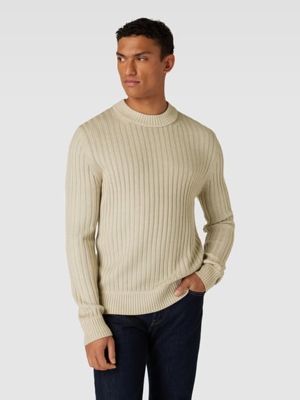 BOSS Orange Strickpullover in Melange-Optik Modell 'Kriben' Beige 4