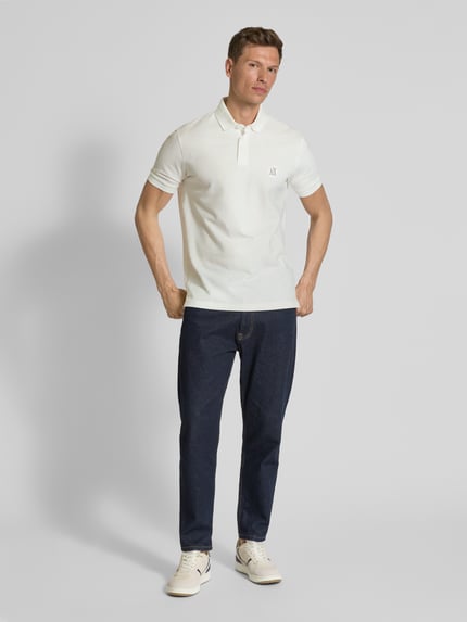 Armani Exchange Poloshirt mit Label-Stitching Weiss 1