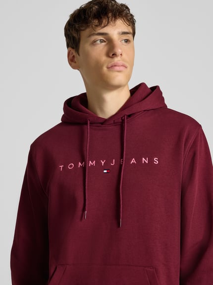 Tommy Jeans Regular Fit Hoodie aus Baumwoll-Mix Bordeaux 3