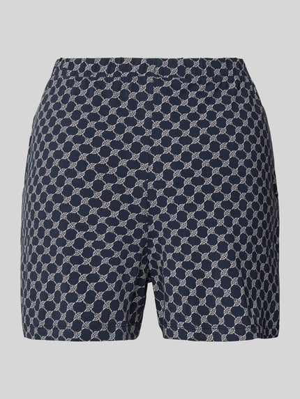 JOOP! COLLECTION regular fit korte zijden pyjamabroek met elastische band 'Kornblume' Marineblauw - 3