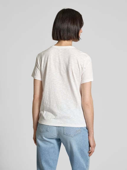 monari T-shirt met labeldetail Offwhite - 5