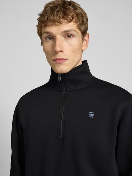 G-Star RAW Sweatshirt mit Troyer-Kragen und Logo-Stitching Black 3