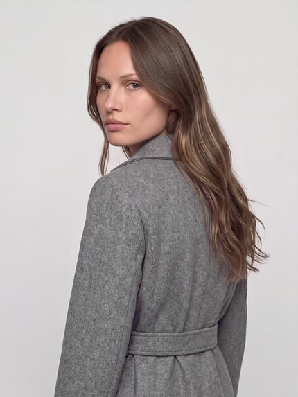 ONLY Mantel mit Bindegürtel Modell 'ONLTRISH' Mittelgrau 3