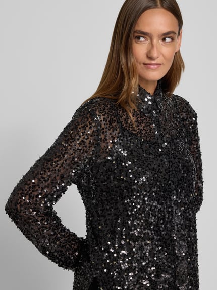 Christian Berg Cocktail Regular Fit Bluse mit Pailletten Black 3