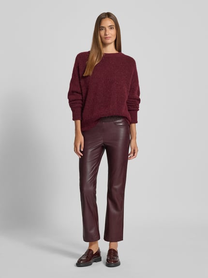 CAMBIO Bootcut Hose in Leder-Optik Modell 'FELICE' Bordeaux 1