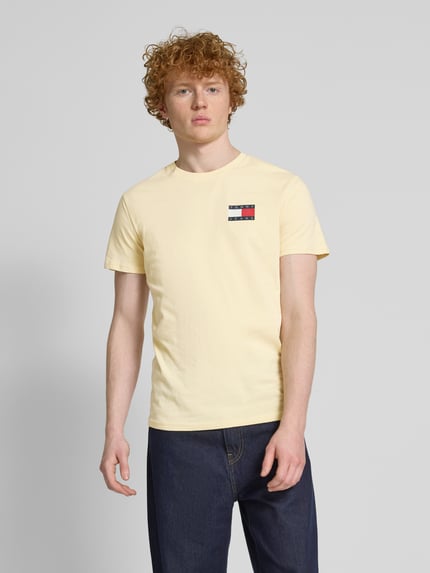 Tommy Jeans Regular Fit T-Shirt aus reiner Baumwolle Hellgelb 4