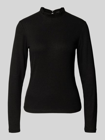 Shirt met lange mouwen en opstaande kraag, model 'Sanba' Shop The Look MANNEQUINE