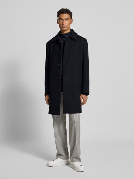 Selected Płaszcz o kroju regular fit z mieszanki wełny model ‘ARCHIVE’ Ciemnoniebieski 1