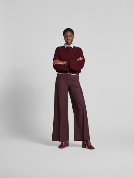 ROTATE Sweatshirt met kasjmier Bordeaux - 1