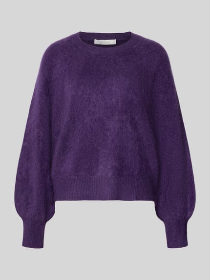 Produktfoto, Regular Fit Pullover aus Kaschmir-Mix mit Woll-Anteil von HERZENS w kolorze fioletowym, imitacja dzianiny, okrągły dekolt, elastyczne wykończenia, długość tyłu w rozmiarze 36: 55 cm, długość rękawów w rozmiarze 36: 65 cm