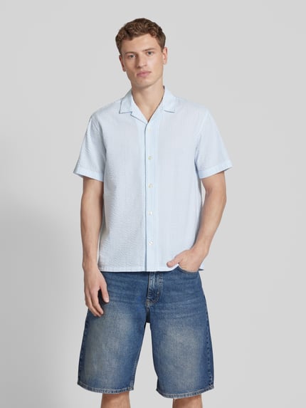 JACK & JONES Freizeithemd mit Knopfleiste Hellblau 4