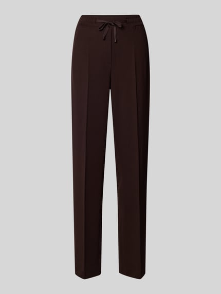 Produktfoto, braune Gerade Hose aus Lyocell-Mix Modell 'Macie' von OPUS PANTS, glatte Oberfläche, schlichte Linien, Damen Gerade Hose