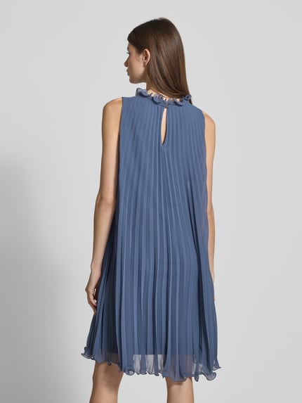 Vera Mont Knielanges Cocktailkleid mit Plisseefalten Rauchblau 5