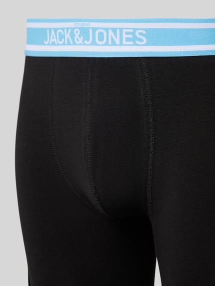 JACK & JONES Bokserki z elastycznym paskiem z logo w zestawie 3 szt. model ‘TEDDY’ Czarny 2