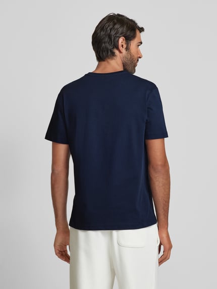 Lacoste T-Shirt mit Label-Stitching Modell 'Basic' Marine 5