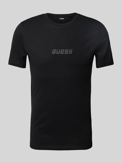 GUESS Activewear T-Shirt mit Label-Print BLACK 2