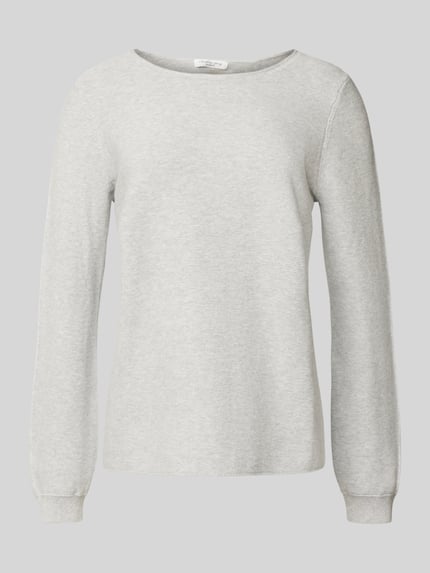 Christian Berg Woman Regular Fit Longsleeve aus reiner Baumwolle in Strick-Optik Mittelgrau Melange 2