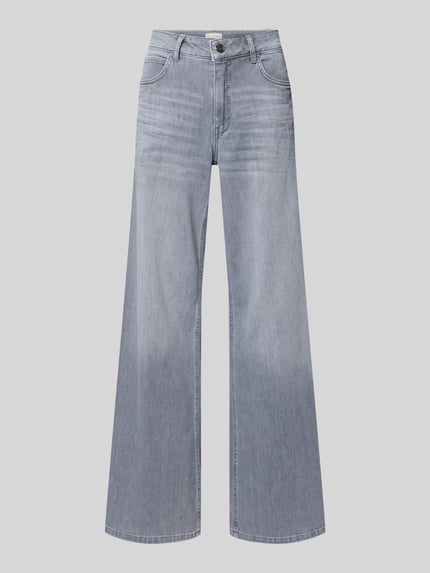 Milano Italy Wide Leg Jeans im 5-Pocket-Design Hellgrau 2