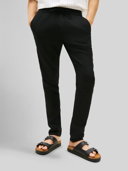 Tommy Hilfiger Tapered Chino aus Leinen-Mix mit Tunnelzug Modell 'HARLEM' Black 4