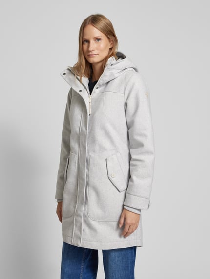 ragwear Parkamantel mit Pattentaschen Modell 'Janissa' Hellgrau Melange 4