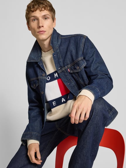 Tommy Jeans Regular Fit Strickpullover aus reiner Baumwolle Offwhite Melange 3