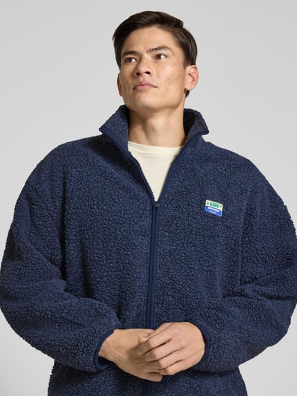 American Vintage Sweatjacke Modell 'HOKTOWN' mit Logo-Patch Dunkelblau 3