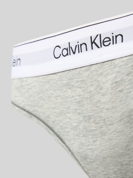 Calvin Klein Underwear String z mieszanki bawełny Jasnoszary 2
