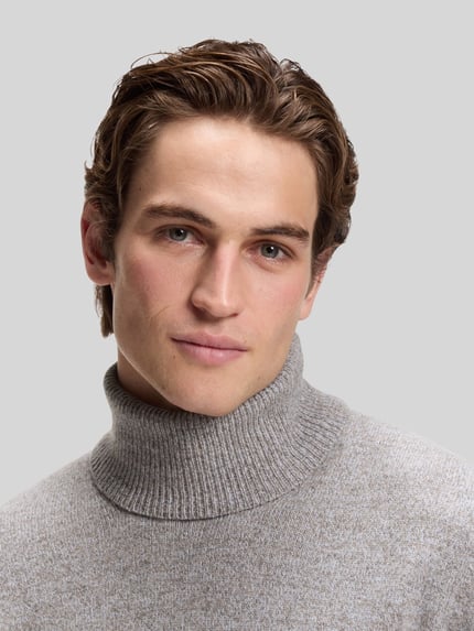 BOSS Pullover aus Wolle mit Rollkragen Modell 'C-Floriano' Taupe 3
