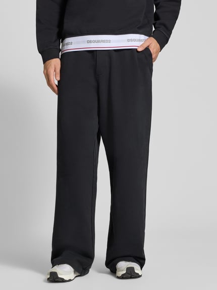 Dsquared2 Ready to Wear Wide Leg Sweatpants aus reiner Baumwolle Modell 'Dsquared2' Black 4