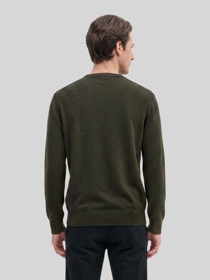 Marc O'Polo Regular Fit Pullover aus Baumwoll-Mix mir Schurwoll-Anteil Dunkelbraun 5