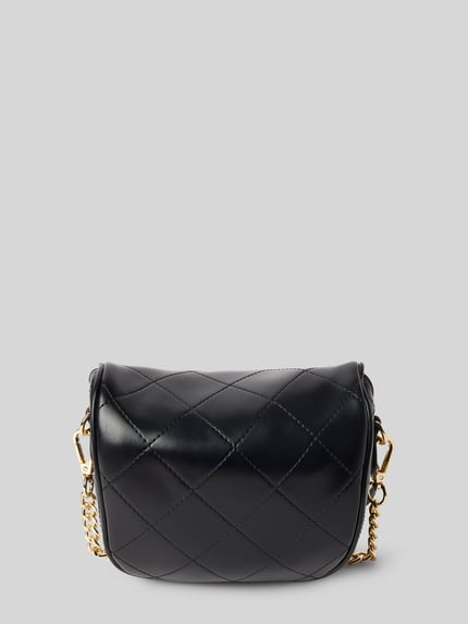 Valentino Bags Umhängetasche mit Label-Applikation und Steppnähten Modell 'NUR' Black 3