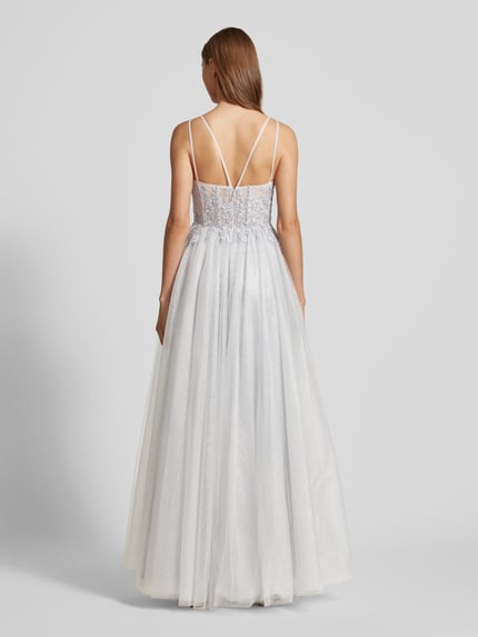 LUXUAR FASHION Abendkleid mit Ziersteinbesatz Silber 5