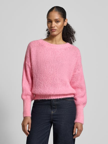 LOLLYS LAUNDRY Oversized Strickpullover mit Mohair-Anteil Modell 'Isolde' Rosa 4