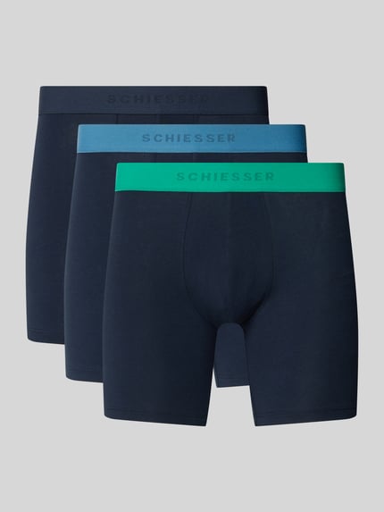 SCHIESSER Slim Fit Boxer Briefs aus Baumwoll-Mix im 3er-Pack Marine 1
