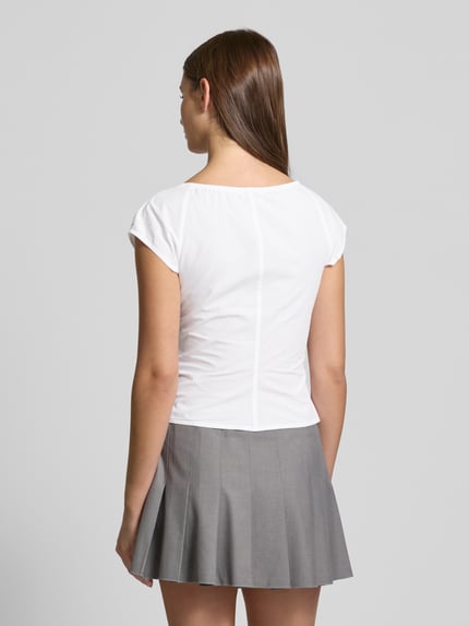Weekday Skinny Fit Bluse mit Karree-Ausschnitt Weiss 5