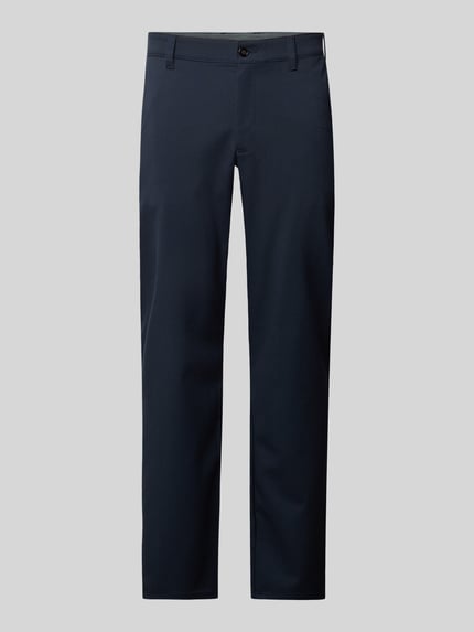 Produktfoto, Stoffhose mit französischen Eingrifftaschen von Christian Berg Men, granatowy kolor, proste nogawki, materiał z domieszką wiskozy, kieszenie z przodu i z tyłu, szerokość w rozmiarze 50: 44 cm, długość nogawki od kroku w rozmiarze 50: 81 cm
