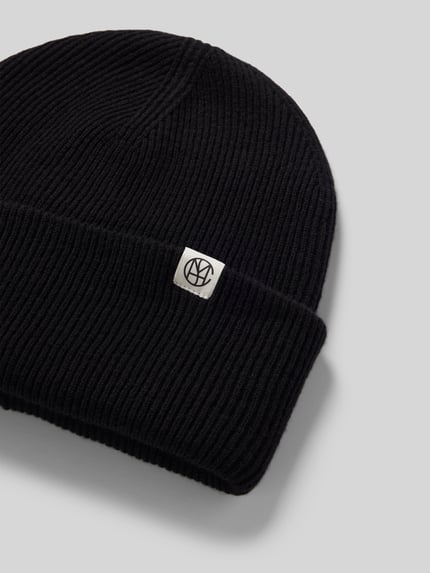 MSCH Copenhagen Beanie van wol met labelpatch Zwart - 2