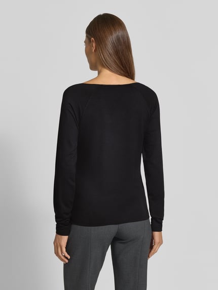 monari Regular fit shirt met lange mouwen van viscosemix Zwart - 5