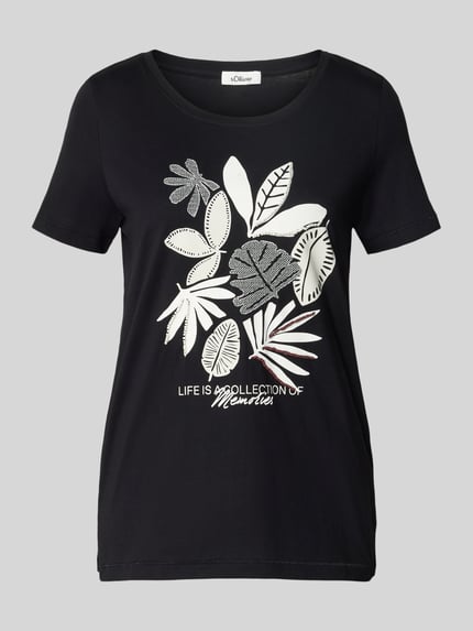s.Oliver RED LABEL Regular Fit T-Shirt aus reiner Baumwolle Black 2