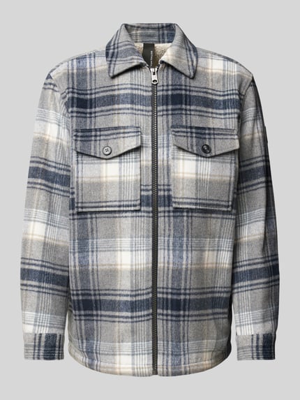 Tom Tailor Regular Fit Hemdjacke mit Woll-Anteil Hellgrau Melange 2