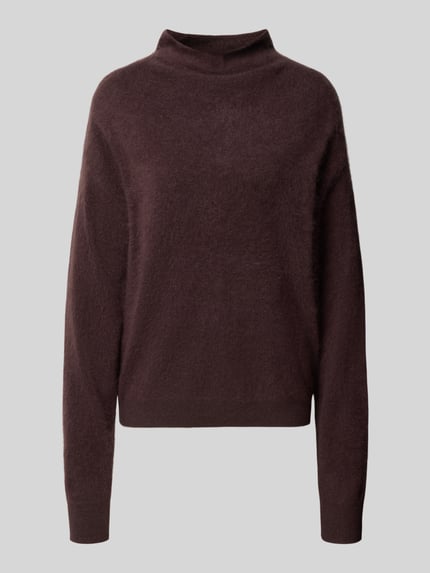 BOSS Sweter z mieszanki wełny i kaszmiru z golfem typu mock neck Ciemnobrązowy 1