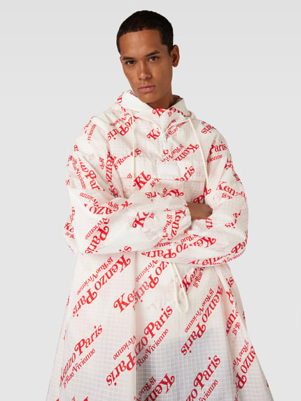 Kenzo Windbreaker met all-over labelprint Offwhite - 3