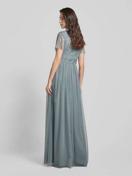 Christian Berg Cocktail Abendkleid mit Paillettenbesatz Ocean 5